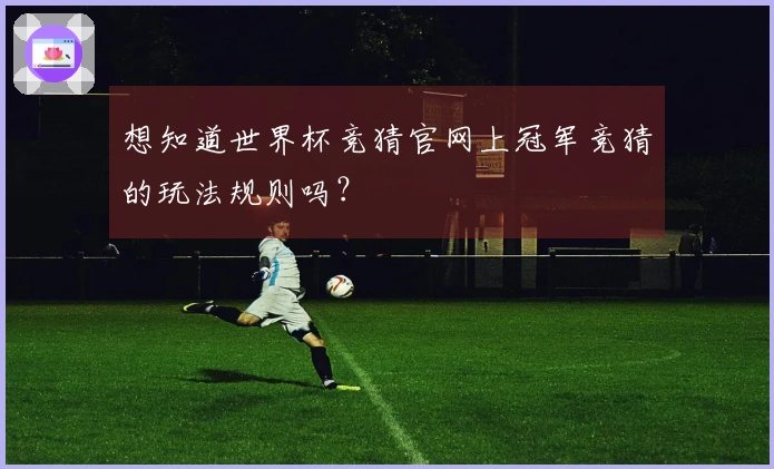 想知道世界杯竞猜官网上冠军竞猜的玩法规则吗？